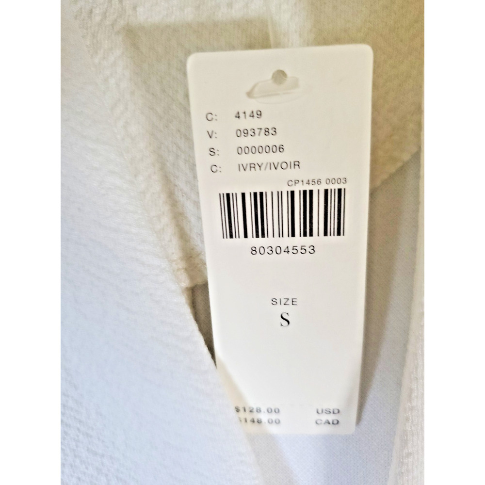 Anthropologie Daily Practice Knit Mini Dress White Ivory V Neck Size Small - Picture 4 of 16